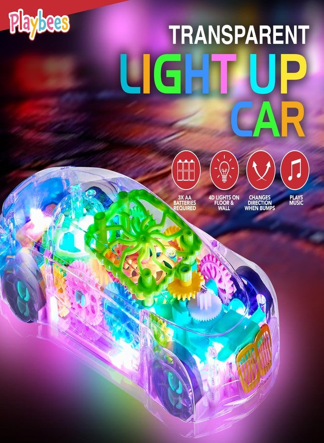 Playbees Light-Up Transparent Car Toy, Toys for Autistic Kids Ages 3-5 Sensory Toy for Kids with Autism Special Needs Toys, Bump and Go Toys for Toddlers Music and LED Effects Great Gift Idea - Image 3